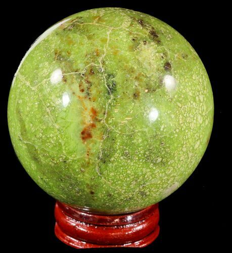 Polished Green Opal Sphere - Madagascar #55058